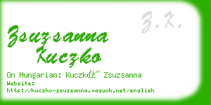 zsuzsanna kuczko business card